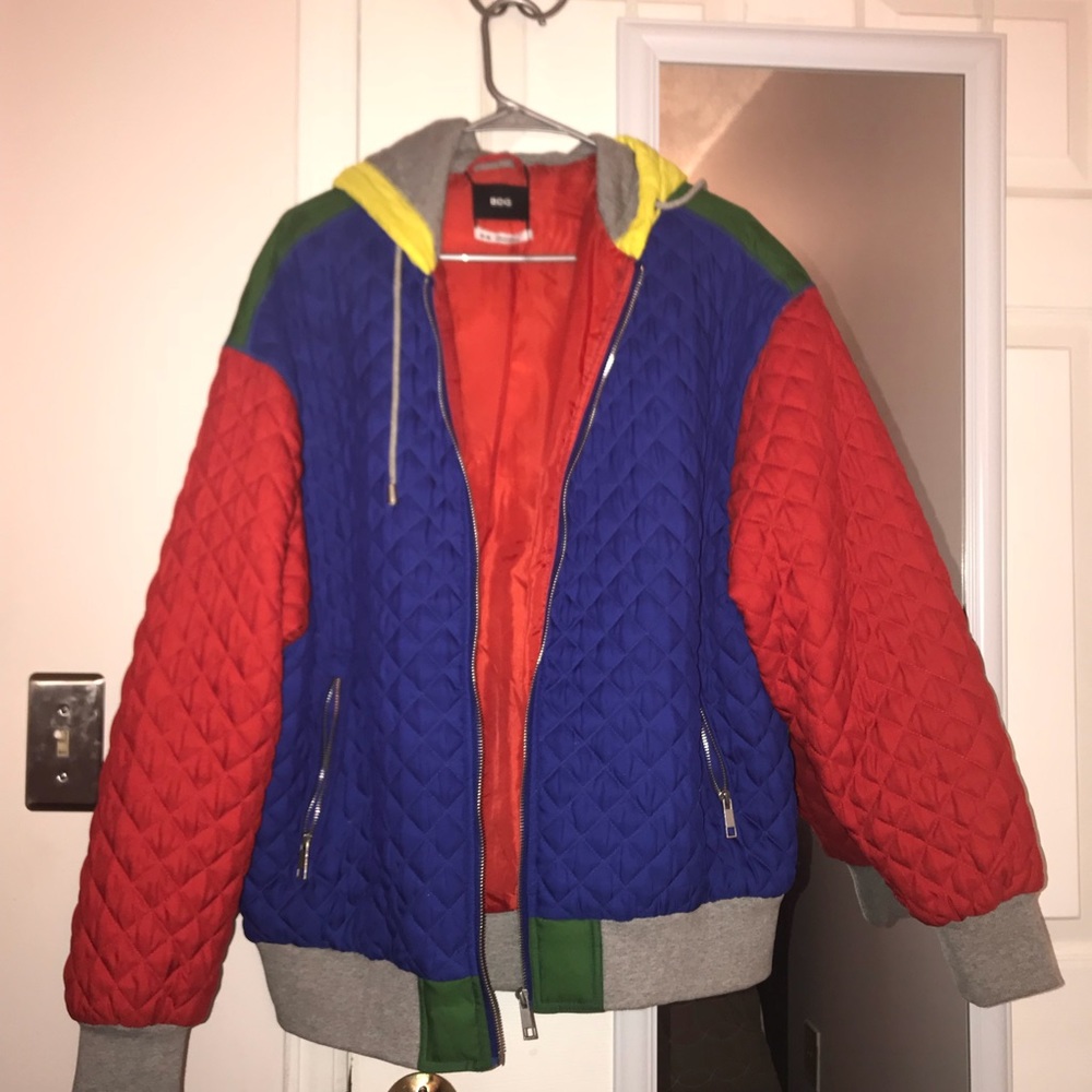 Color Block Bomber Style Jacket